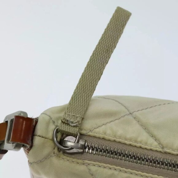 PRADA Shoulder Bag Nylon Enamel Beige Brown Auth - Picture 10 of 16